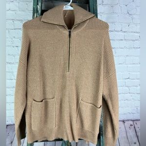 Madewell half zip tan sweater large